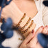 Terra | Gold | Galaxy Glas Makramee Perlen Armband